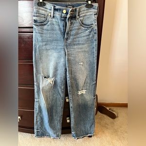 Size 0S high rise, wide leg jeans by Express.
